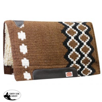 Showman 36 X 34 100% Wool Top Cutter Style Saddle Pad With Kodel Fleece Bottom. Brown Western Pads