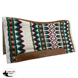 Showman 36" X 34" Wool Top Contoured Memory Felt Bottom Saddle Pad - Spring Mornings - Country Scene Saddlery and Pet Supplies