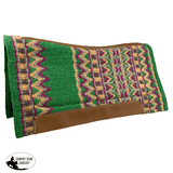 Showman 36" X 34" Wool Top Contoured Memory Felt Bottom Saddle Pad - Spring Mornings - Country Scene Saddlery and Pet Supplies
