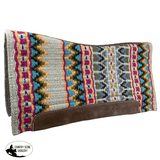 Showman 36" X 34" Wool Top Contoured Memory Felt Bottom Saddle Pad - Spring Mornings - Country Scene Saddlery and Pet Supplies