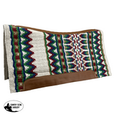 Showman 36’ X 34’ Wool Top Contoured Memory Felt Bottom Saddle Pad - Spring Mornings Western Bridle