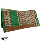 Showman 36’ X 34’ Wool Top Contoured Memory Felt Bottom Saddle Pad - Spring Mornings Western Bridle