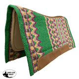 Showman 36’ X 34’ Wool Top Contoured Memory Felt Bottom Saddle Pad - Spring Mornings Western Bridle