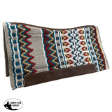 Showman 36’ X 34’ Wool Top Contoured Memory Felt Bottom Saddle Pad - Spring Mornings Western Bridle