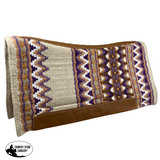 Showman 36’ X 34’ Wool Top Contoured Memory Felt Bottom Saddle Pad - Spring Mornings Western Bridle