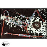 Showman 4-Piece Beaded Pastel One Ear Headstall and Breastcollar Set Full/Cob (One Size) Western Bridle