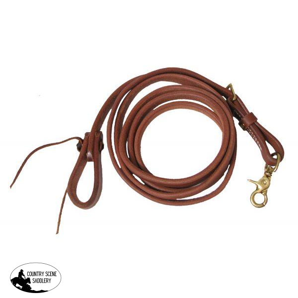 New! Showman 5/8 X 8 Long Oiled Harness Leather Adjustable Roping Rein.