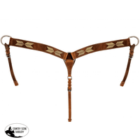 Showman Argentina Cow Leather Breast Collar With Rawhide Accents Breastplate/Breast Collar