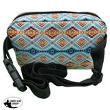 Showman Aztec Nylon Belt Bag - Blue/Orange/Teal - Country Scene Saddlery and Pet Supplies