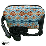 Showman Aztec Nylon Belt Bag - Blue/Orange/Teal - Country Scene Saddlery and Pet Supplies