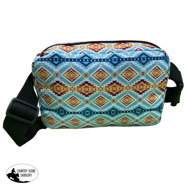 Showman Aztec Nylon Belt Bag - Blue/Orange/Teal Fanny Packs / Bum Bags