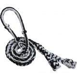 Showman braided nylon barrel reins with easy grip knots. - Country Scene Saddlery and Pet Supplies
