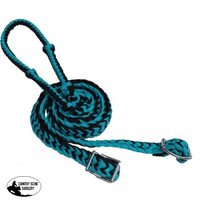 Showman Braided Nylon Barrel Reins With Easy Grip Knots Reins