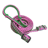 Showman braided nylon barrel reins with easy grip knots. - Country Scene Saddlery and Pet Supplies