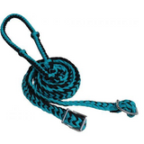 Showman braided nylon barrel reins with easy grip knots. - Country Scene Saddlery and Pet Supplies