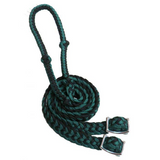 Showman braided nylon barrel reins with easy grip knots. - Country Scene Saddlery and Pet Supplies