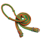 Showman braided nylon barrel reins with easy grip knots. - Country Scene Saddlery and Pet Supplies