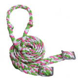 Showman braided nylon barrel reins with easy grip knots. - Country Scene Saddlery and Pet Supplies