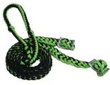 Showman braided nylon barrel reins with easy grip knots. - Country Scene Saddlery and Pet Supplies