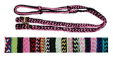 Showman braided nylon barrel reins with easy grip knots. - Country Scene Saddlery and Pet Supplies