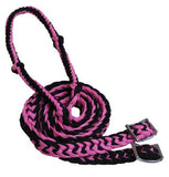 Showman braided nylon barrel reins with easy grip knots. - Country Scene Saddlery and Pet Supplies