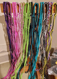 Showman braided nylon barrel reins with easy grip knots. - Country Scene Saddlery and Pet Supplies