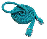 Showman braided nylon barrel reins with easy grip knots. - Country Scene Saddlery and Pet Supplies