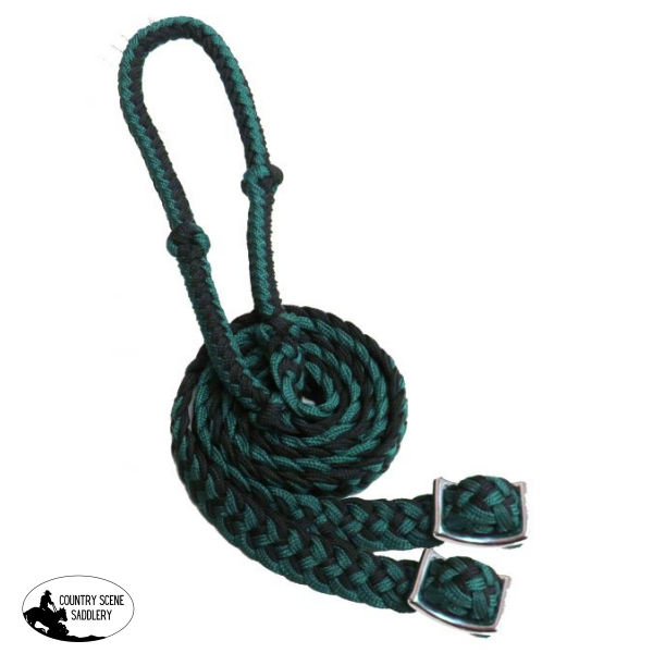 Showman Braided Nylon Barrel Reins With Easy Grip Knots Reins