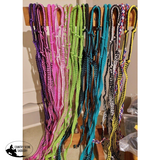 Showman braided nylon barrel reins with easy grip knots. - Country Scene Saddlery and Pet Supplies
