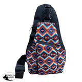 Showman Bright Pink Aztec Sling Crossbody Backpack - Country Scene Saddlery and Pet Supplies