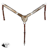 Showman Cattle Country Browband Cowhide Headstall And Breastcollar Set Western Bridle Set