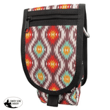 Showman Cordura Phone/ Accessory Pouch- Red Aztec - Country Scene Saddlery and Pet Supplies