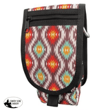 Showman Cordura Phone/ Accessory Pouch- Red Aztec - Country Scene Saddlery and Pet Supplies