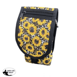 Showman Cordura Phone/ Accessory Pouch- Sunflower/ Cheetah - Country Scene Saddlery and Pet Supplies
