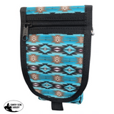 Showman Cordura Phone/ Accessory Pouch- Teal Aztec 2 - Country Scene Saddlery and Pet Supplies