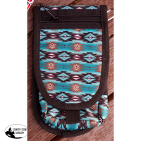 Showman Cordura Phone/ Accessory Pouch- Teal Aztec 2