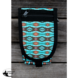 Showman Cordura Phone/ Accessory Pouch- Teal Aztec 2 - Country Scene Saddlery and Pet Supplies