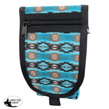Showman Cordura Phone/ Accessory Pouch- Teal Aztec 2 - Country Scene Saddlery and Pet Supplies