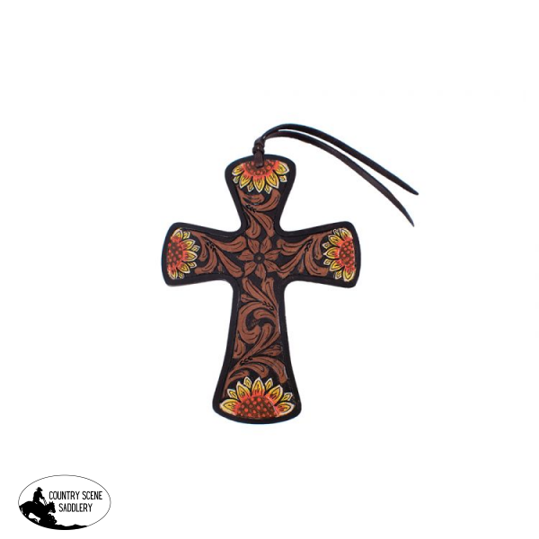 Showman Couture Black Hand Painted Tie On Leather Cross. Saddle Accessories