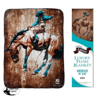 Showman Couture Luxury Plush Blanket With Broc Rider. Gift Items » Bedding Blankets And Pillows
