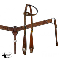 New! (7148) Showman Double Stitched Leather Head Stall And Breastcollar.