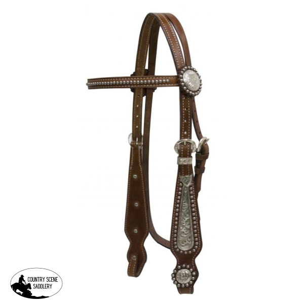 New! Showman Double Stitched Leather Headstall