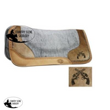 Showman™ Felt Bottom Saddle Pad. Hand Tooled Hair on Argentina Cowhide With Laser Etched Crossed Guns. - Country Scene Saddlery and Pet Supplies