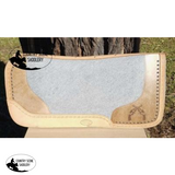 Showman™ Felt Bottom Saddle Pad. Hand Tooled Hair on Argentina Cowhide With Laser Etched Crossed Guns. - Country Scene Saddlery and Pet Supplies