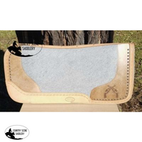New! Showman Felt Bottom Saddle Pad. Hand Tooled Hair On Argentina Cowhide With Laser Etched Crossed