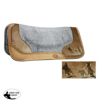 New! Showman Felt Bottom Saddle Pad. Hand Tooled Hair On Argentina Cowhide With Laser Etched Team