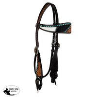 Showman Floral Tool And Hide - Argentina Cow Leather Browband Headstall Western Bridle Set