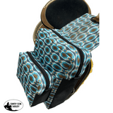 Showman Gray Blue Aztec Print Nylon Horn Bag - Country Scene Saddlery and Pet Supplies