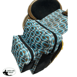 Showman Gray Blue Aztec Print Nylon Horn Bag - Country Scene Saddlery and Pet Supplies