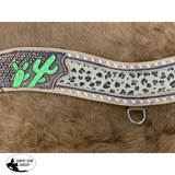 Showman Hand Painted Cactus Tripping Collar With Hair On Cheetah Inlay Collar.